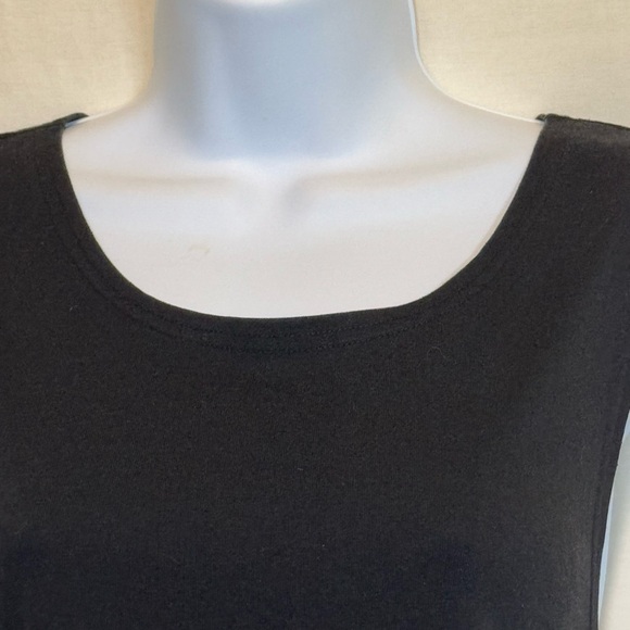 H-92 ChinaWear Black & White Embroidered Sleeveless Summer‎ Blouse Size L - Picture 4 of 14